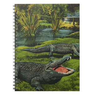 Vintage Krokodillen, Zeedieren Reptielen Dieren Notitieboek