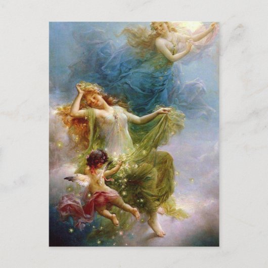 Vintage Kunst Celestial Angels Briefkaart (Voorkant)