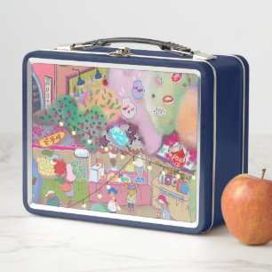 Vintage Kunst Lunchtrommel Navy