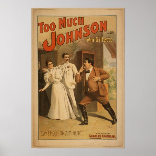 Vintage Kunst Te veel Johnson Poster (Voorkant)