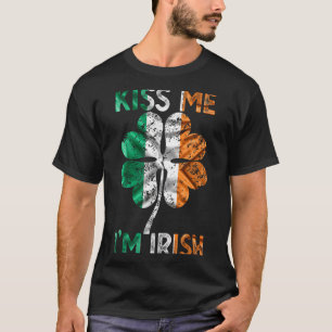 Vintage Kus Me Ik Ben Iers Ierland Vlag Klaver St T-shirt