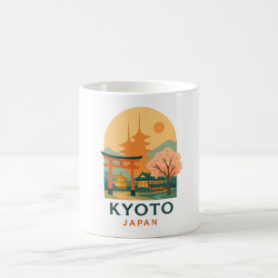 Vintage Kyoto Japan Minimalistische Reis Elegant Koffiemok