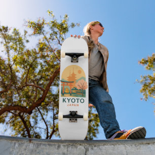 Vintage Kyoto Japan Minimalistische Reis Elegant Skateboard