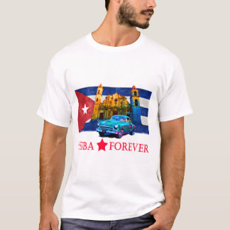 Vintage La Havane Cuba Flag Classic Car T-Shirt
