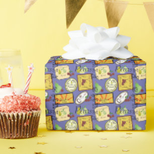 Vintage Labels Oranje Geel Cadeaupapier