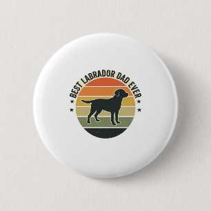 Vintage Labrador Vader Zonsondergang Hond Vector S Ronde Button 5,7 Cm
