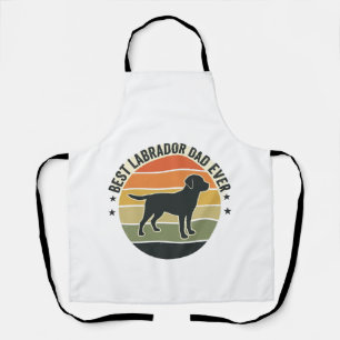 Vintage Labrador Vader Zonsondergang Hond Vector S Schort
