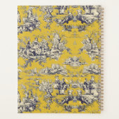 Vintage lac fleuri jaune toile de jouy monogramme (Dos)