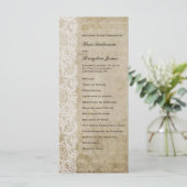 Vintage Lace Vieux Monde Programme de Mariage (Debout devant)