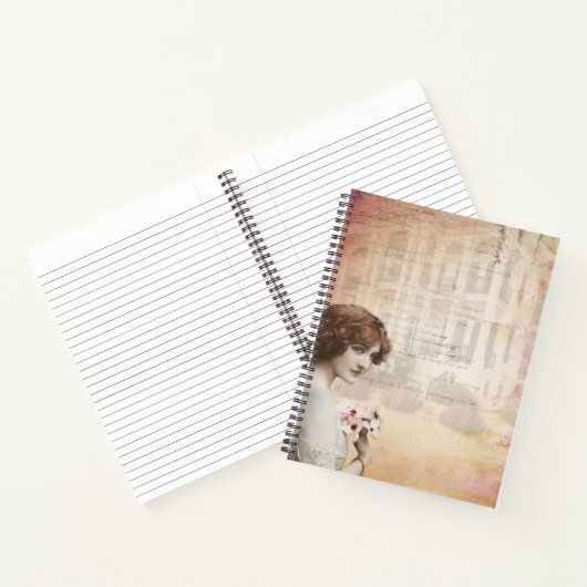 Vintage Lady Flowers Carnet spiral (Intérieur)