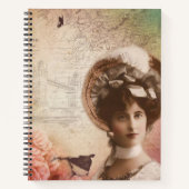Vintage Lady Flowers Carnet spiral (Devant)