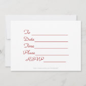 Vintage Lady In Red Casquette Invitation (Dos)
