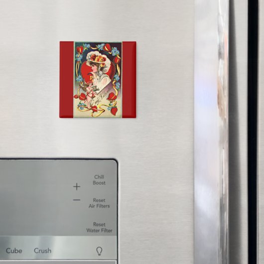 Vintage Lady My Valentine Magnet (In situ (réfrigérateur))