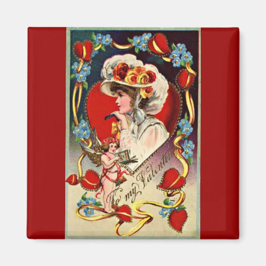 Vintage Lady My Valentine Magnet (Devant)