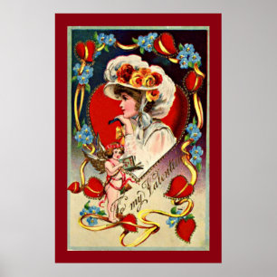 Vintage Lady My Valentine Value Poster Papier