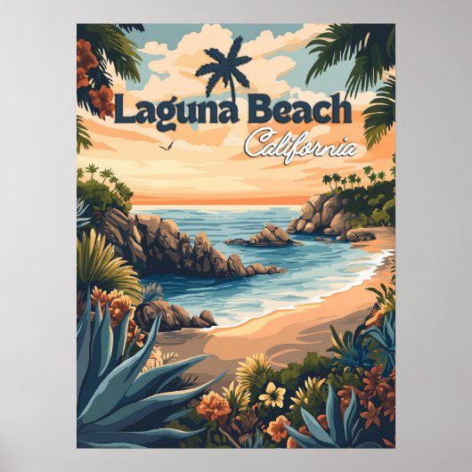 Vintage Laguna Beach California Poster (Voorkant)