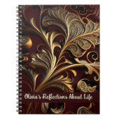 Vintage laiton métallique Feuilles Carnet Brown fo (Devant)