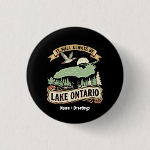 Vintage Lake Ontario Retro Nature Scene Art