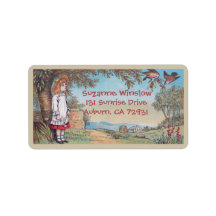 Vintage land vogels etiket retouradres kind