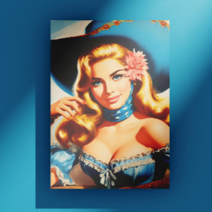 Vintage Landelijke Vrouw Briefkaart