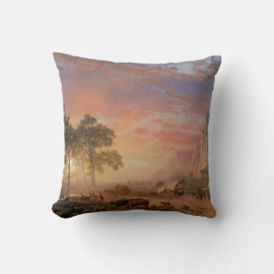Vintage Landschap, Oregon Trail door Bierstadt Kussen