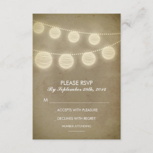 vintage lanternes mariage rustique cartes RSVP