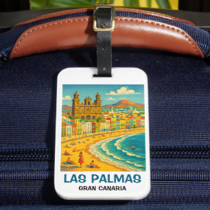 Vintage Las Palmas Gran Canaria Canteras Beach Bagagelabel
