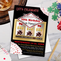 Vintage Las Vegas Casino Invitation d'anniversaire