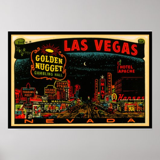 Vintage Las Vegas Casino Strip Poster 13x19 (Devant)