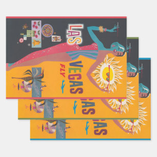 Vintage Las Vegas gokreizen reisposter kunst Inpakpapier Vel