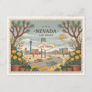 Vintage Las Vegas Nevada Reisposter Kunst Briefkaart