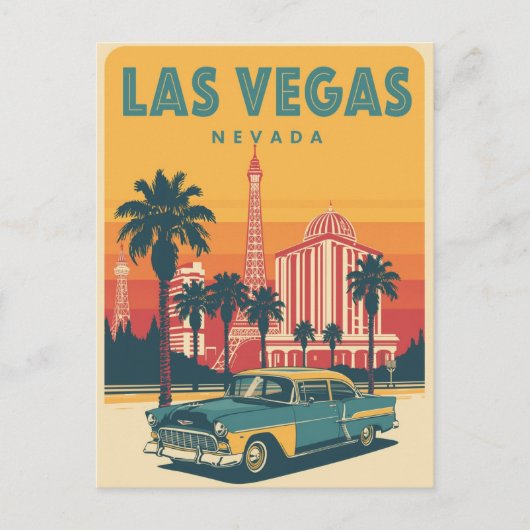 Vintage Las Vegas Nevada Travel Briefkaart (Voorkant)