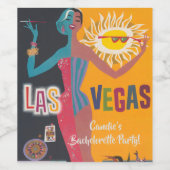 Vintage Las Vegas vrijgezellenfeestje Wijn Etiket (Enkel label)