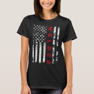Vintage lasser USA vlag cadeau solderen Amerikaans T-shirt