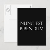 Vintage Latijnse Nunc Est die Bibendum Citaat Briefkaart (Voorkant / Achterkant)