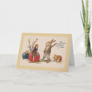 Vintage Latvian Easter Greeting Card Feestdagen Kaart