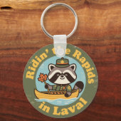 Vintage Laval Quebec Whitewater Canoeing Sleutelhanger (Voorkant)