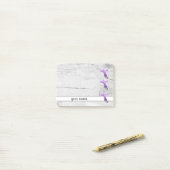 Vintage Lavendel Post-it (Sur un bureau)