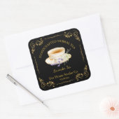 Vintage Lavendel Thee Vierkante Label (Envelop)
