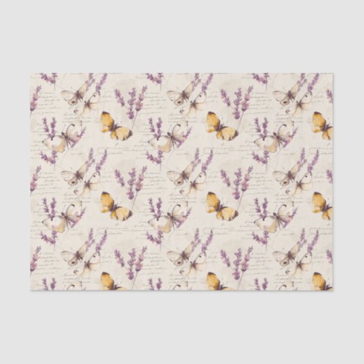 Vintage Lavender Butterfly  Tissuepapier (Voorkant)