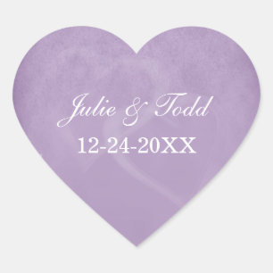 Vintage Lavender slaat de datum op Hart Sticker