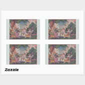 Vintage Lawn Gathering Rectangle Stickers (Feuille)