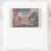 Vintage Lawn Gathering Rectangle Stickers (Sac)