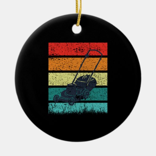 Vintage Lawn Mower Keramisch Ornament (Voorkant)