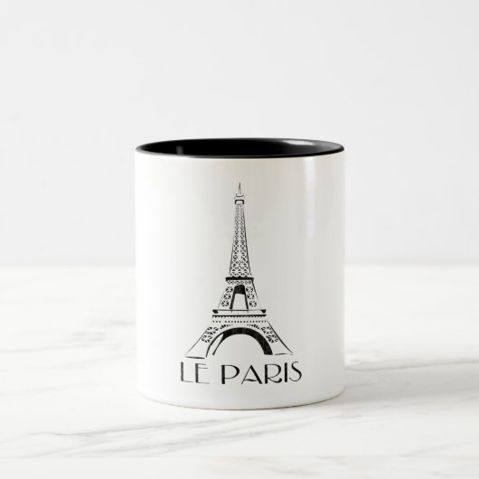 vintage le paris tweekleurige koffiemok (Center)