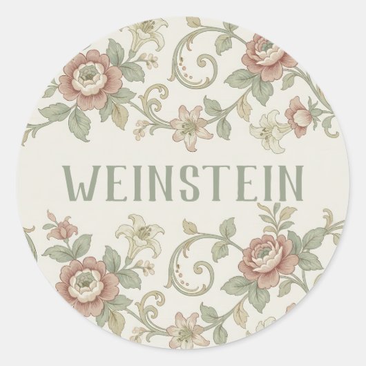 Vintage Leaf Purim Sticker (Voorkant)