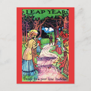Vintage Leap Year Briefkaart Fun begin Afbeelding 