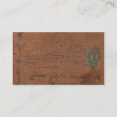 Vintage leder Briefkaart Visitekaartje (Achterkant)