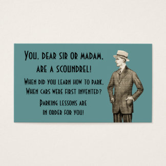 Vintage Leer parkeren Visitekaartje