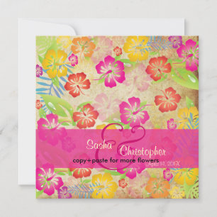 Vintage/Leis/Luau/hibiscusWedding-uitnodigingen Kaart